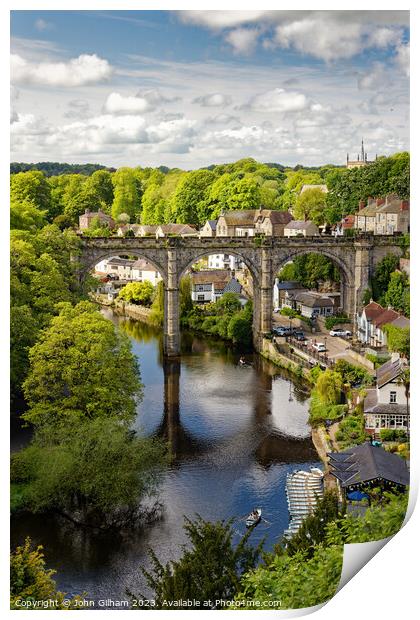 The Rail Viaduct at Knaresborough Print by John Gilham