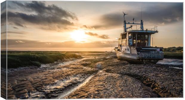 Shipwrecked, Heswall Shore Canvas Print by Liam Neon