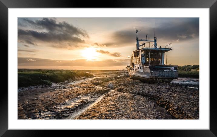 Shipwrecked, Heswall Shore Framed Mounted Print by Liam Neon