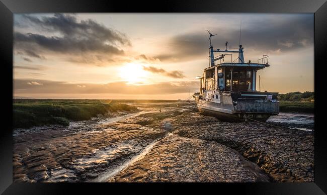 Shipwrecked, Heswall Shore Framed Print by Liam Neon