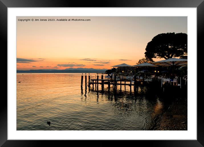 Sunset Dining on Lake Garda Framed Mounted Print by Jim Jones