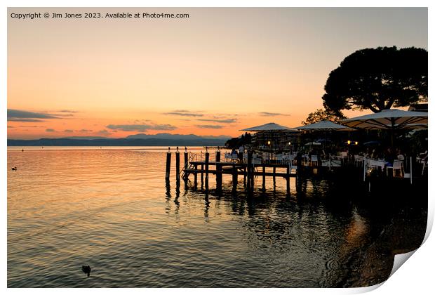 Sunset Dining on Lake Garda Print by Jim Jones