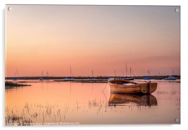 Sunset Brancaster Staithe Norfolk  Acrylic by Jim Key
