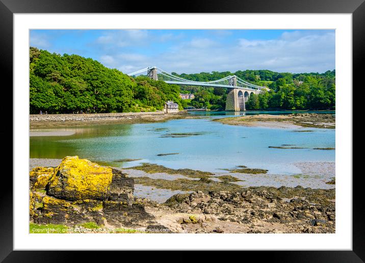 The Menai Suspension Bridge  Framed Mounted Print by geoff shoults