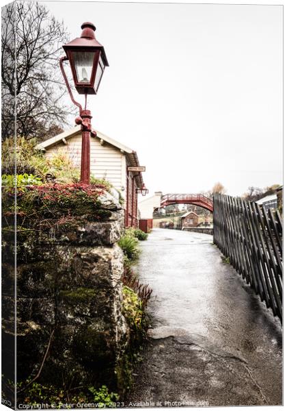 Passenger Platform Entrance To Goathland Period Ra Canvas Print by Peter Greenway