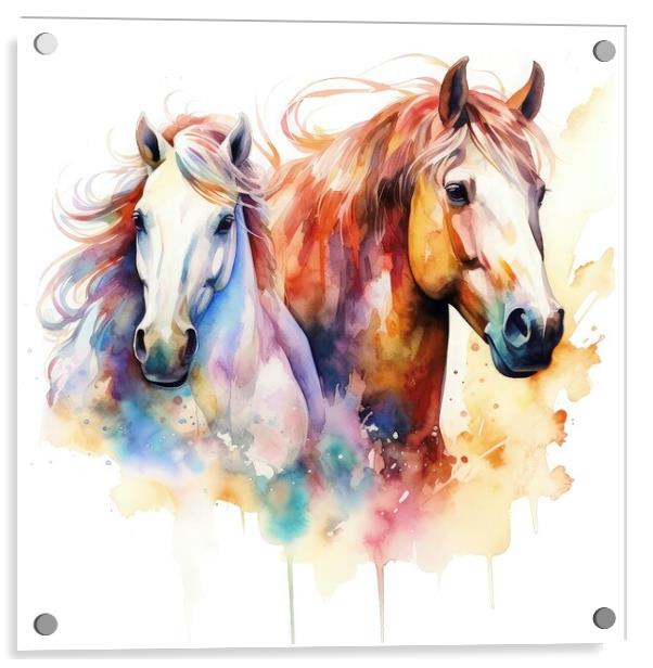 Two horses Acrylic by Massimiliano Leban