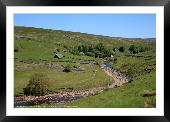 Verdant Swaledale Framed Mounted Print by Andrew Bell