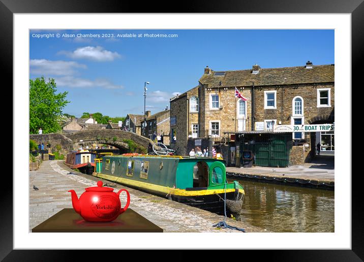 Skipton Tea By The Canal Framed Mounted Print by Alison Chambers