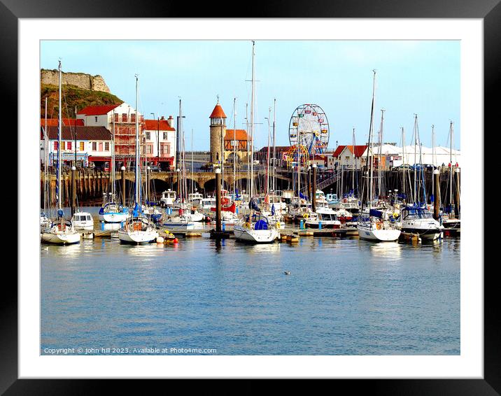 A Picturesque Escape to Scarborough Harbour Framed Mounted Print by john hill