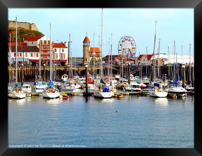 A Picturesque Escape to Scarborough Harbour Framed Print by john hill