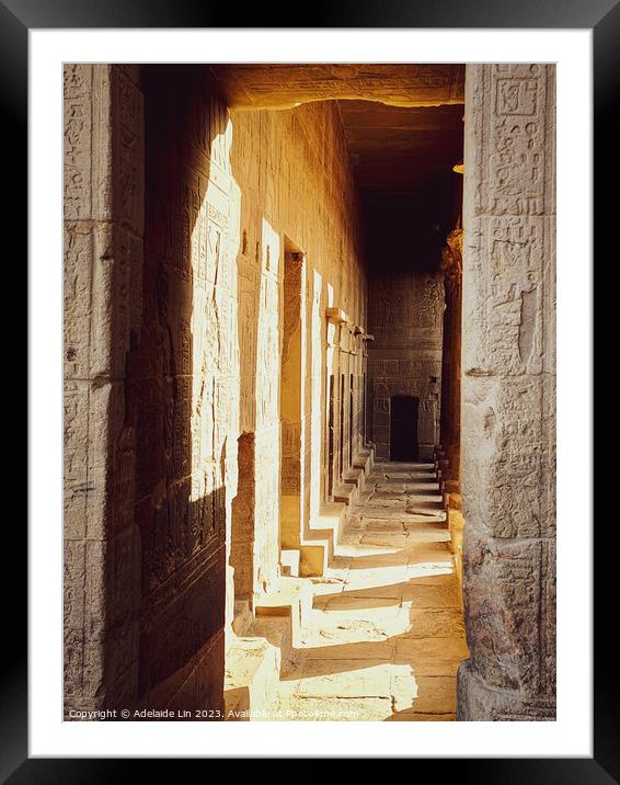The Golden Corridor at Philae Temple Framed Mounted Print by Adelaide Lin