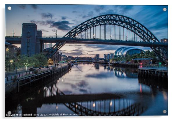 First Light over the Tyne Acrylic by Richard Perks