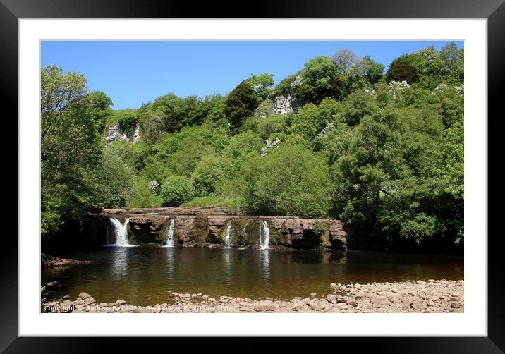 Wain Wath Force, Swaledale Framed Mounted Print by Andrew Bell