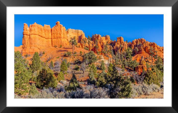 Red Canyon Utah Framed Mounted Print by John Frid