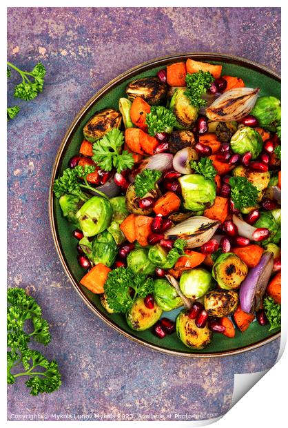 Bright vegetable salad on the table. Print by Mykola Lunov Mykola