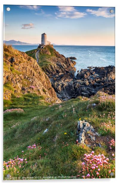 Twr Mawr lighthouse Acrylic by Jim Monk