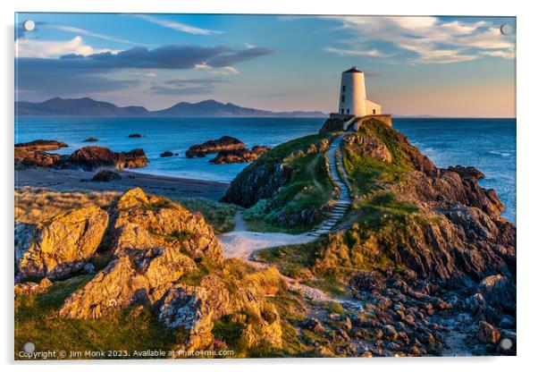 Iconic Lighthouse of Ynys Llanddwyn Acrylic by Jim Monk