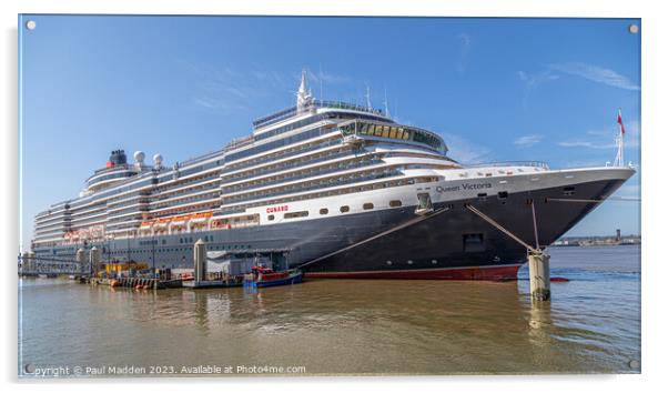 Cunard Line Queen Victoria Acrylic by Paul Madden