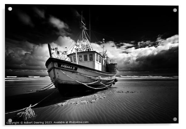 Beached Trawler Acrylic by Robert Deering