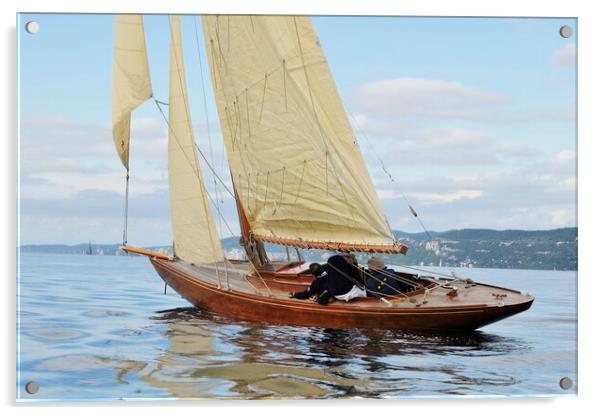 Wooden sailboat Acrylic by Massimiliano Leban