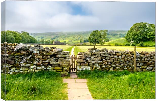 Muker Meadows In Swaledale Canvas Print by Steve Smith