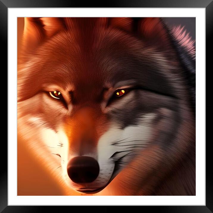 Piercing gaze of a Red Fox. Framed Mounted Print by Luigi Petro