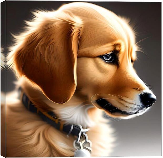 Golden retriever puppy. Canvas Print by Luigi Petro
