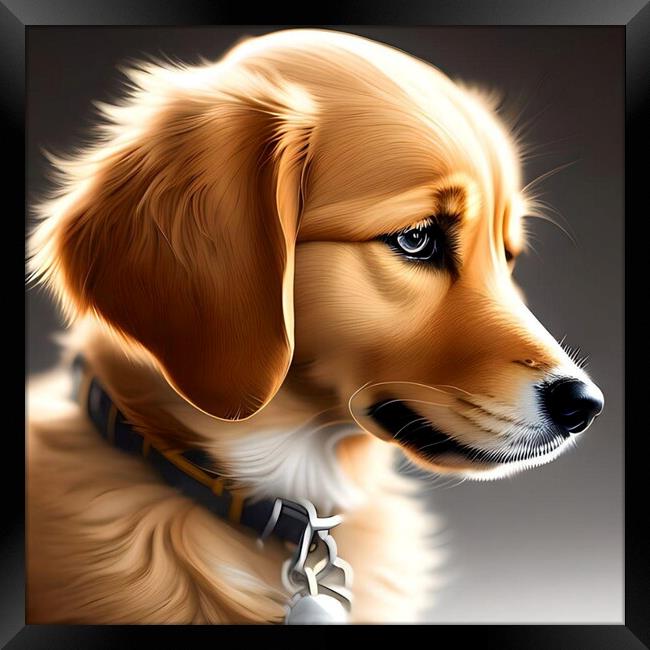 Golden retriever puppy. Framed Print by Luigi Petro