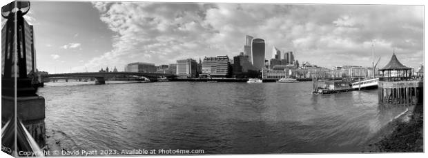 River Thames And City Life Panorama Canvas Print by David Pyatt