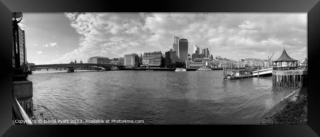 River Thames And City Life Panorama Framed Print by David Pyatt