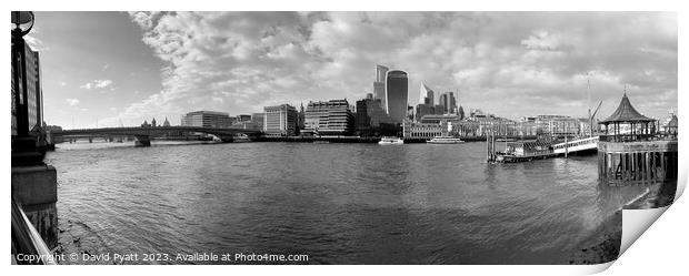 River Thames And City Life Panorama Print by David Pyatt