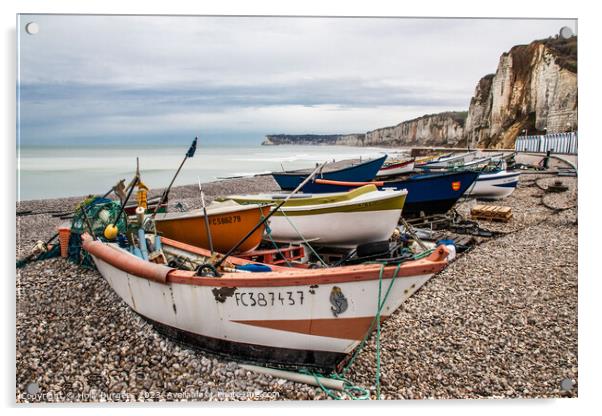 Etretat on the coast of France,  Acrylic by Holly Burgess