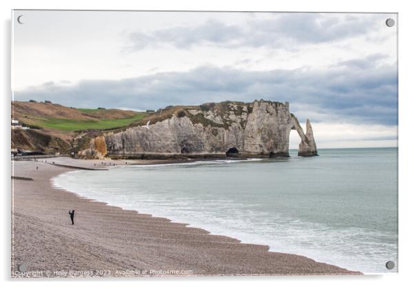 Captivating Etretat: Normandy's Geological Masterp Acrylic by Holly Burgess