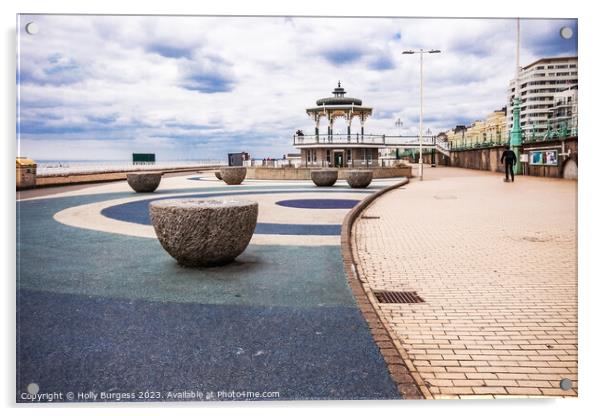 Victorian Charm: Brighton Beach Bandstand Acrylic by Holly Burgess