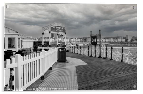 Brighton Pier's Nostalgic Palm Court Snapshot Acrylic by Holly Burgess