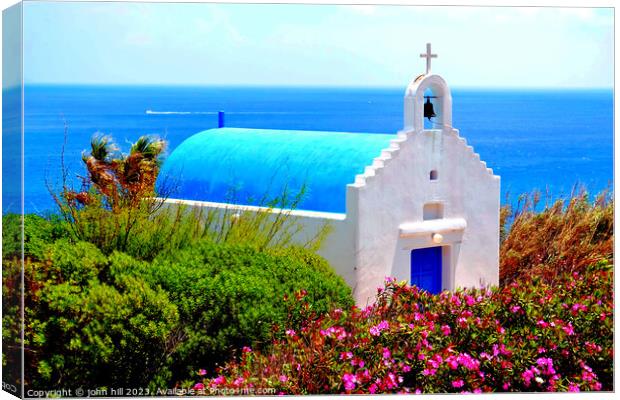 Heavenly Church and Seaside Landscape Canvas Print by john hill
