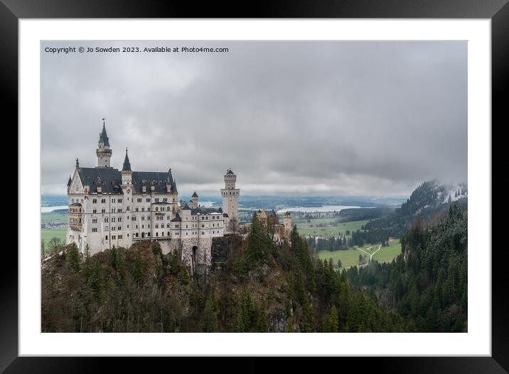 Timeless Beauty of Neuschwanstein Castle Framed Mounted Print by Jo Sowden