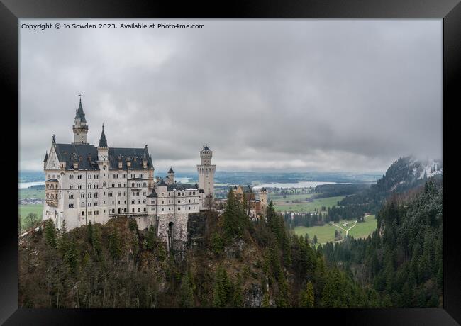 Timeless Beauty of Neuschwanstein Castle Framed Print by Jo Sowden