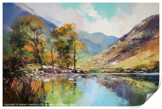 Lake In The Peaks Print by Robert Deering