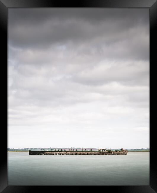 Boat Wreck on the Swale Framed Print by Mark Jones