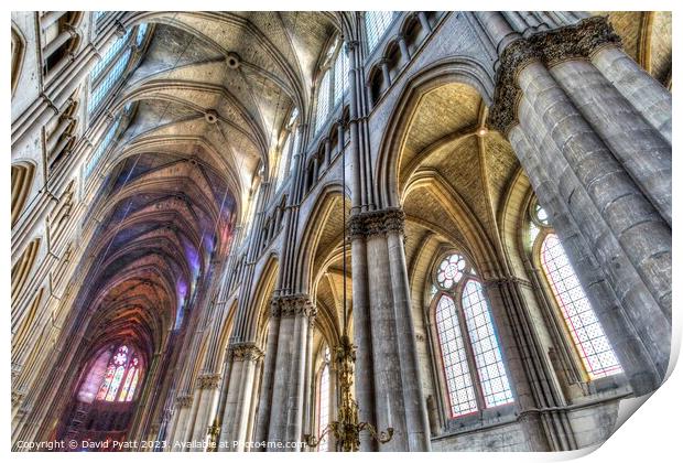 Notre Dame Cathedral Reims Interior Print by David Pyatt