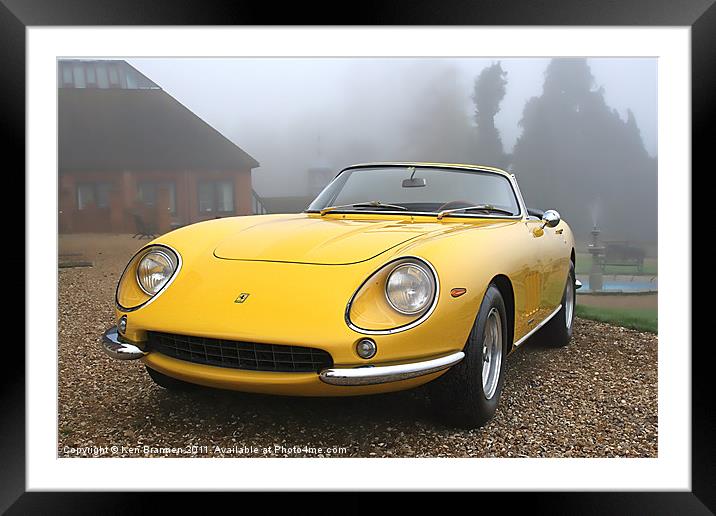 classic yellow ferrari Framed Mounted Print by Oxon Images