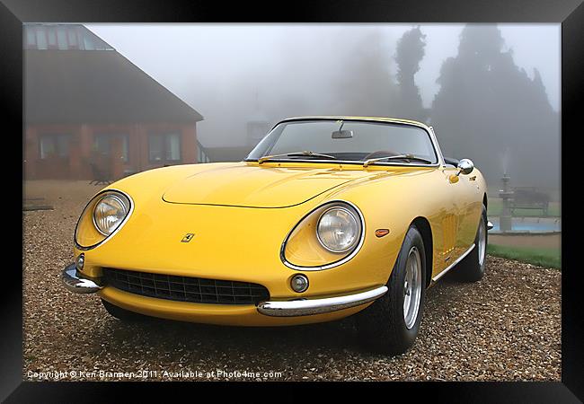 classic yellow ferrari Framed Print by Oxon Images