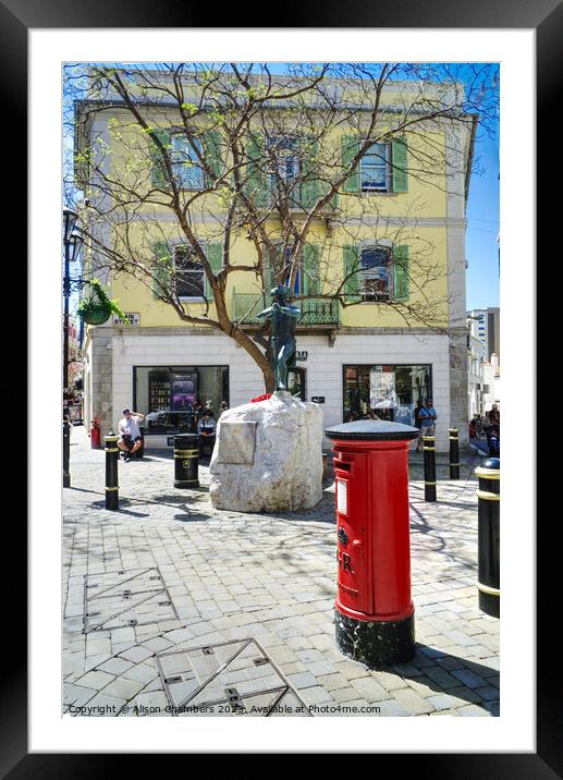 Gibraltar Post Box Framed Mounted Print by Alison Chambers