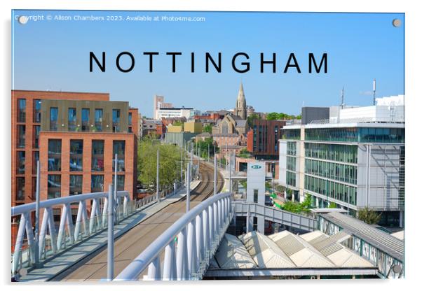Nottingham Cityscape Acrylic by Alison Chambers