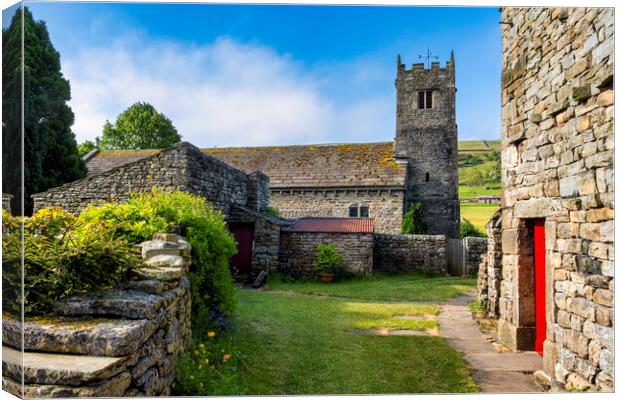 Muker Village Church of St Mary's Canvas Print by Tim Hill