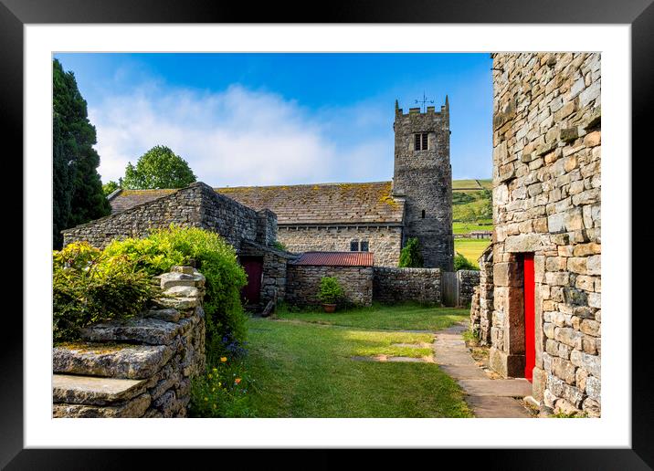 Muker Village Church of St Mary's Framed Mounted Print by Tim Hill