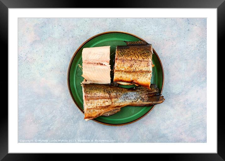Smoked red fish fillet Framed Mounted Print by Mykola Lunov Mykola