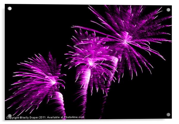 Funky Firework Acrylic by kelly Draper
