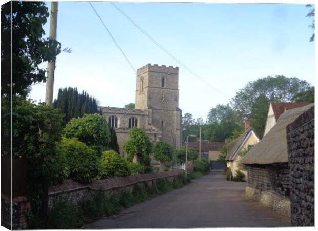 A Serene View of Linton's St Marys Church Canvas Print by Simon Hill
